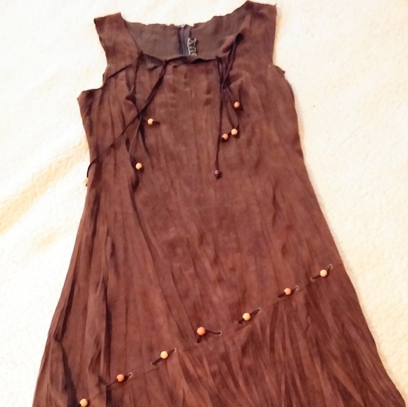 Faux Suede Dress By Polin Pebbles Dress Pocahontas - Picture 5 of 8